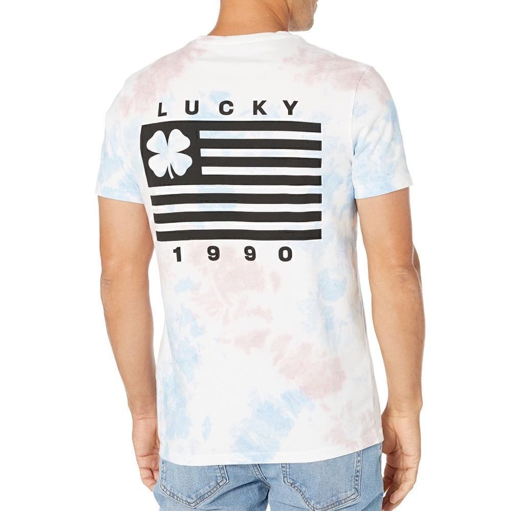 NWT Lucky Brand Flag Tie-Dye Men’s Tee - Picture 6 of 8
